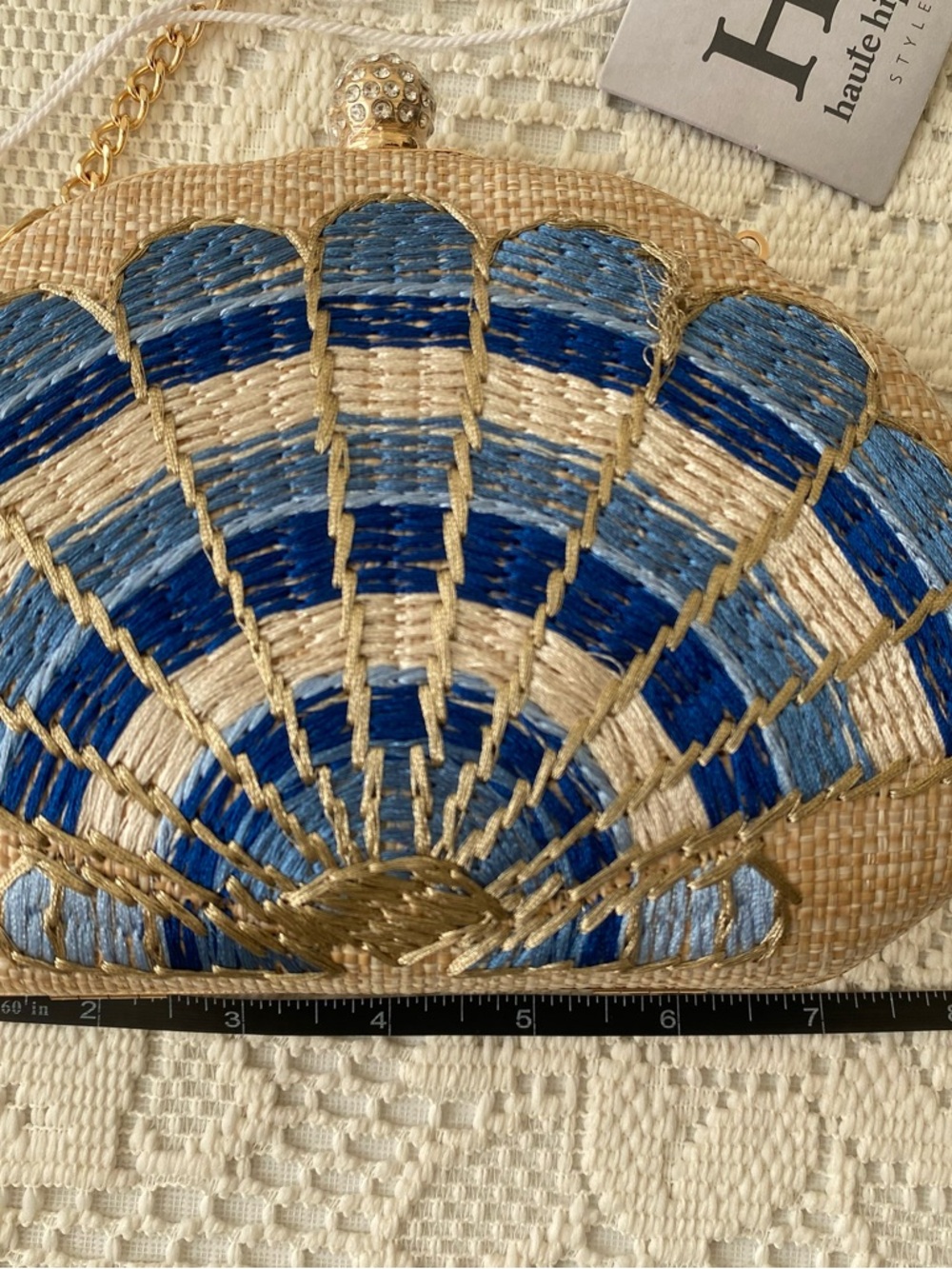 Haute Hippie Shell Clutch with Gold Chain - Picture 7 of 12